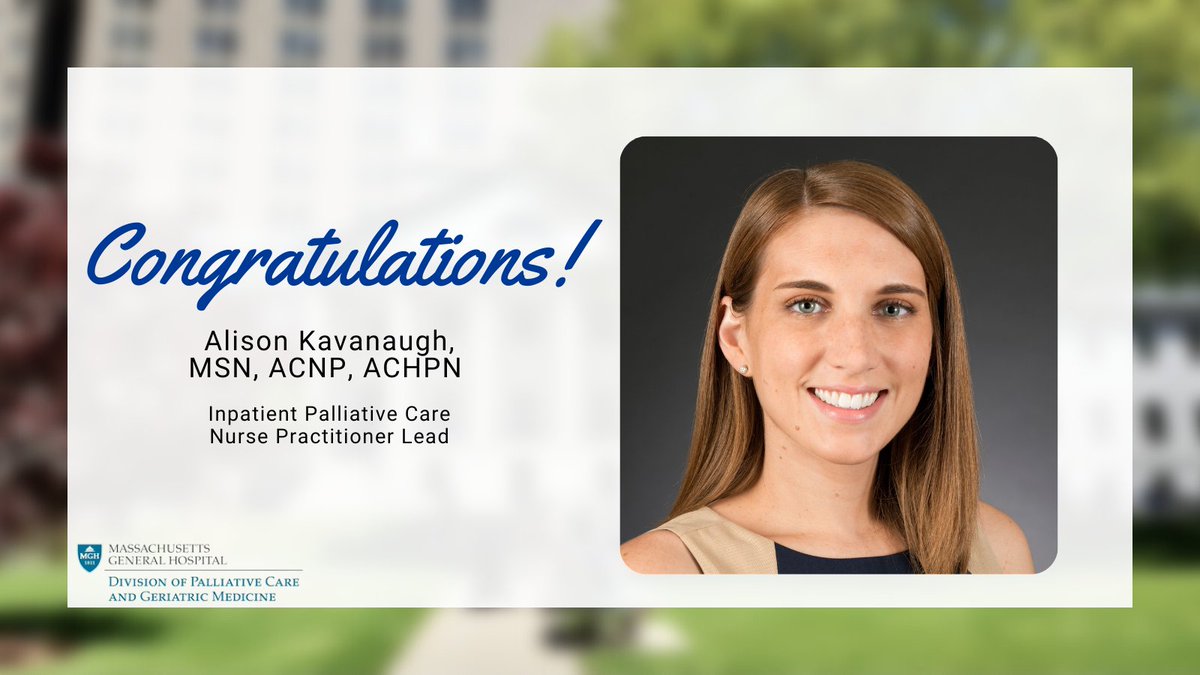 MGHPalCareGeri's tweet photo. Congratulations to our NP lead @AliRKavanaughNP, whose academic work, which focuses on the provision of #palliativecare to patients with AML, has been included in four publications in this past year: Cancer, JPM, Bone Marrow Transplant, and JAMA Oncology. https://t.co/YcJUEKT882