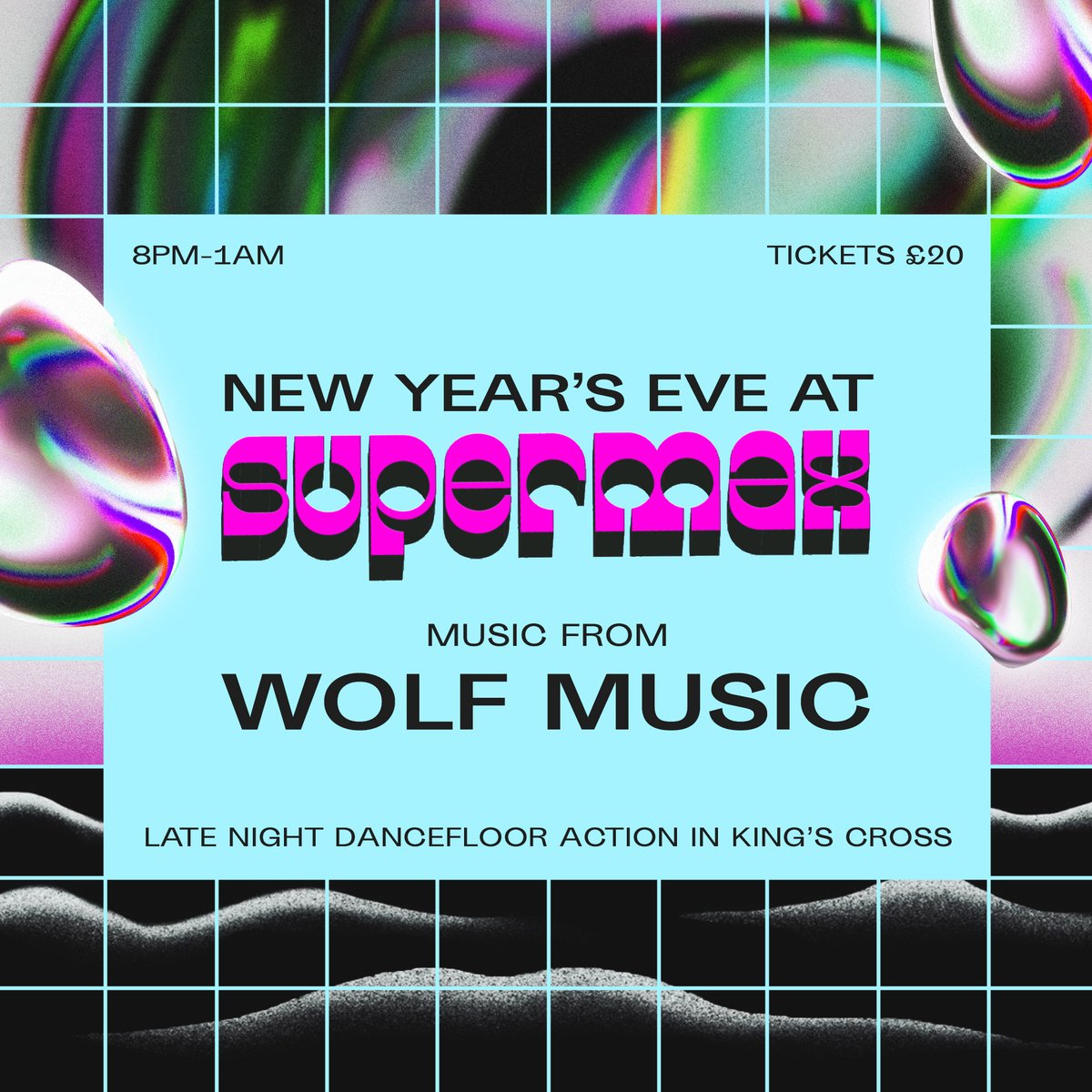 New Year's Eve is coming! One night, three different parties: a big one at RFH with Bill Brewster &amp; Sarahtonin (plus fireworks), an intimate one at King's Cross with Miche, and a basement bash down at SUPERMAX with Wolf Music. Pick your poison. Tickets: ra.co/promoters/62093