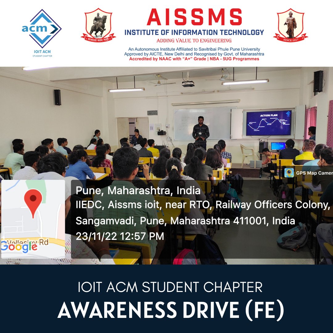 IOIT_ACM's tweet photo. @IOIT_ACM Student Chapter conducted 'ACM Awareness Drive' for FE students from 23rd Nov to 25th Nov.
@Indiaacm @AISSMS_IOIT

#ioitacm #acm #aissmsioit #aissms #awarenessdrive #membership #acmindia https://t.co/qeh6tSyvia