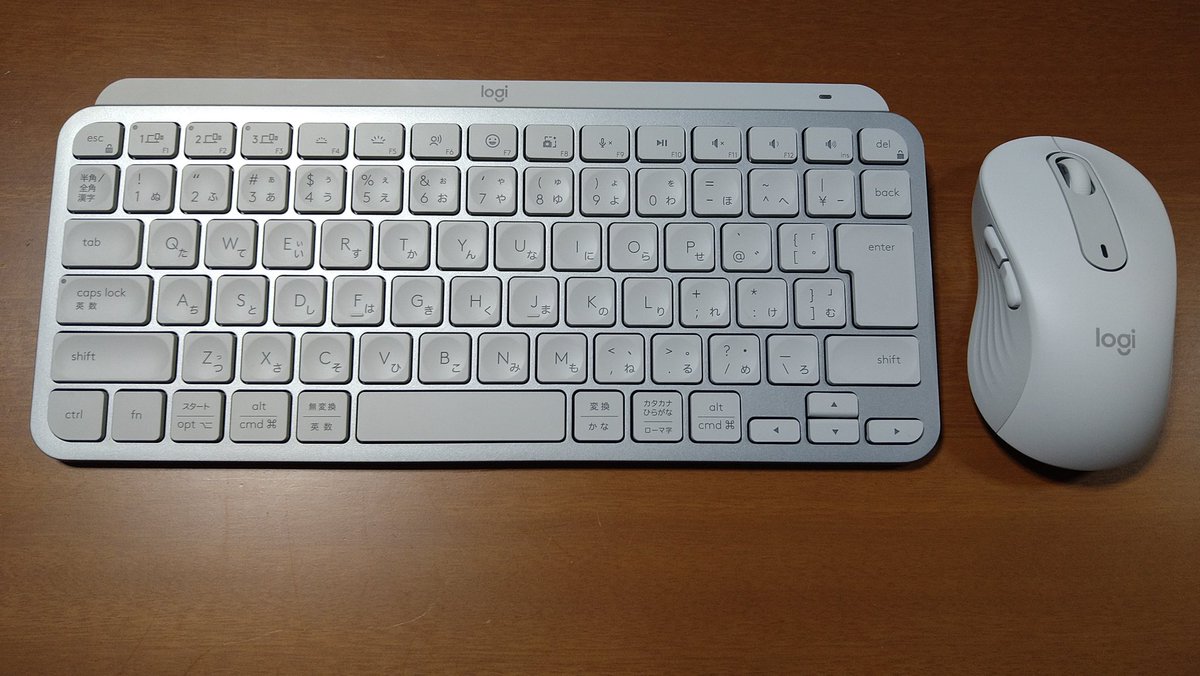 仕事のパソコン用にロジクールの小さなキーボードKX700とマウスM650買って机が広く使えて、使い勝手も良くて大満足なんですが、本体が銀色っぽく照明の反射が気になり、同モデルのグラファイトに買い換えするか迷い中、、、、
#logicool 
#MXkeysmini 
#logibolt
