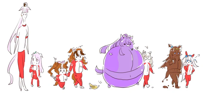 #今年も残りわずかなので今年一番伸びた絵を貼る見た絵描きさんも強制でやる色んな意味で伸びたウマ娘inチョコレート工場 