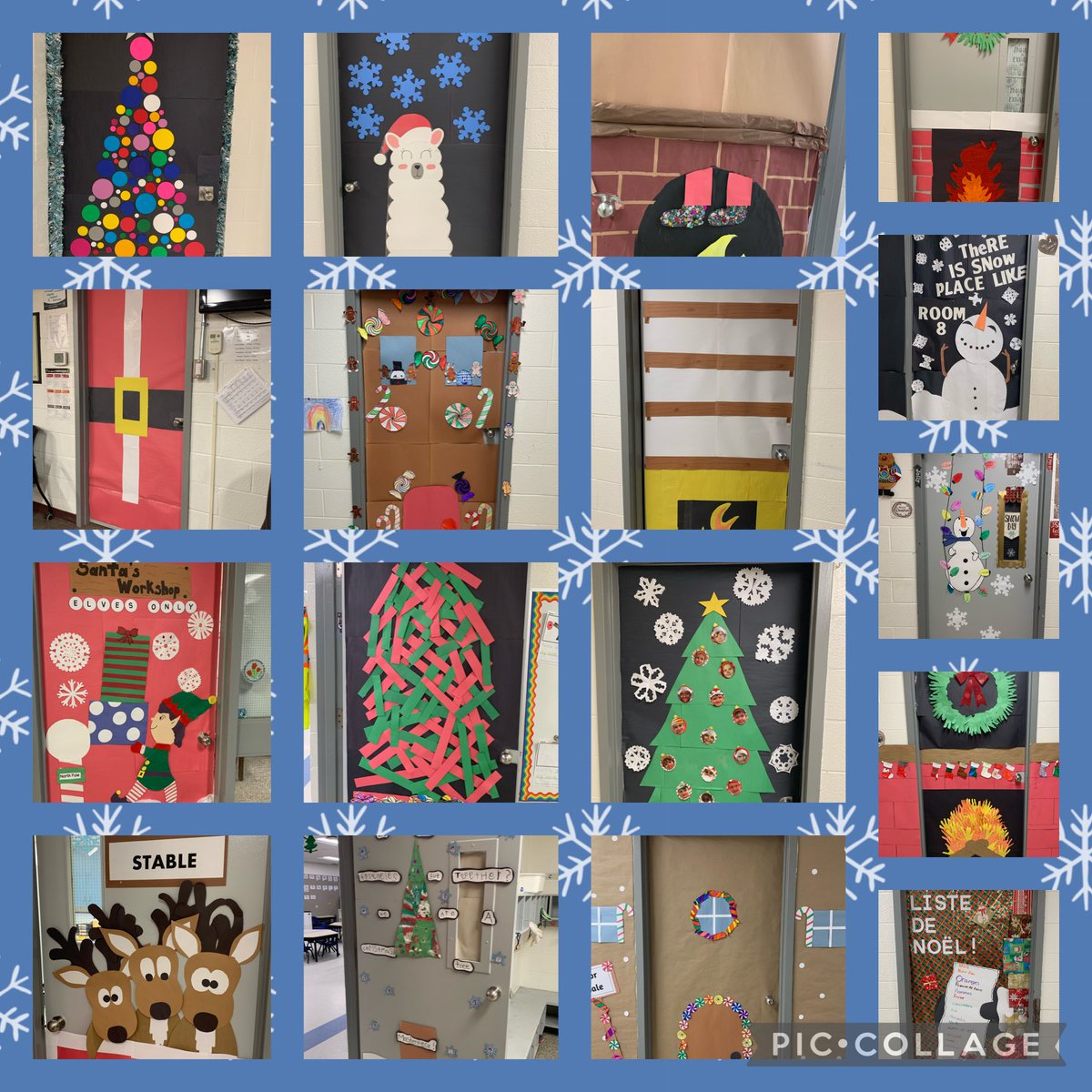 Our door decorating is coming along well.  It is beginning to look a lot like Christmas. ⁦<a href="/JohnPaulIIOCSB/">St. John Paul II School</a>⁩ #ocsbBeCommunity