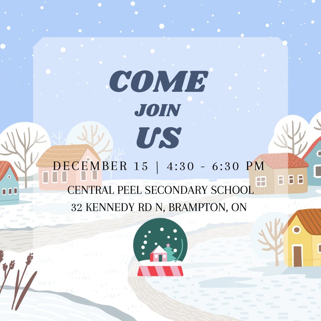 Join us on December 15th at 4:30 pm for our very first General Meeting located at Central Peel Secondary School. Register using the link in our bio to have the chance to participate in a fun escape room and enjoy a hot chocolate bar afterwards. We are excited to see you there!