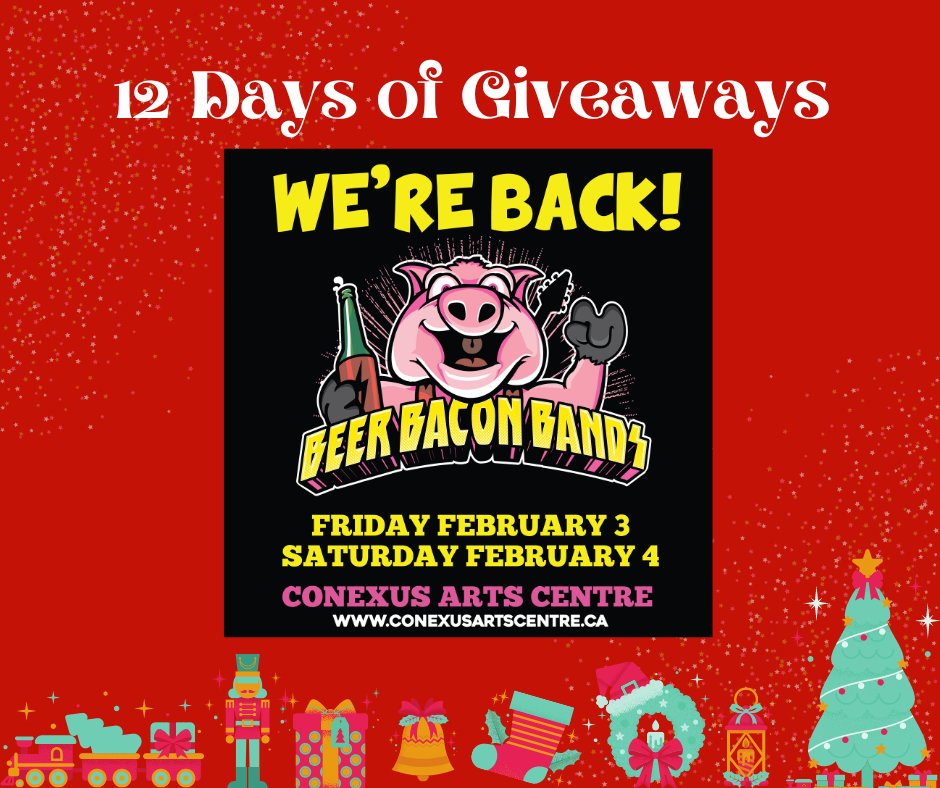 conexusartscntr's tweet photo. Like, comment, or RT for your chance to win two tickets! Random draw tomorrow at 11:00 AM. Beer Bacon Bands, Friday, February 3 7-11 PM.
#beerbaconbands #12daysoftickets #contest #12daysofchristmas #giftidea #christmas #yqr #seeyqr #yqrevents https://t.co/tKeigxFlZ2