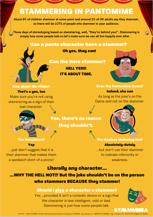 stammer's tweet photo. Throughout December, many of us will enjoy the Christmas tradition of a visit to the pantomime. "Oh yes we will!" (sorry). π
So, how do you include a character who #stammers in your production without them being the butt of the joke?
Find out more π
https://t.co/zi2frTgU5S https://t.co/Ys2XQ2QIS2