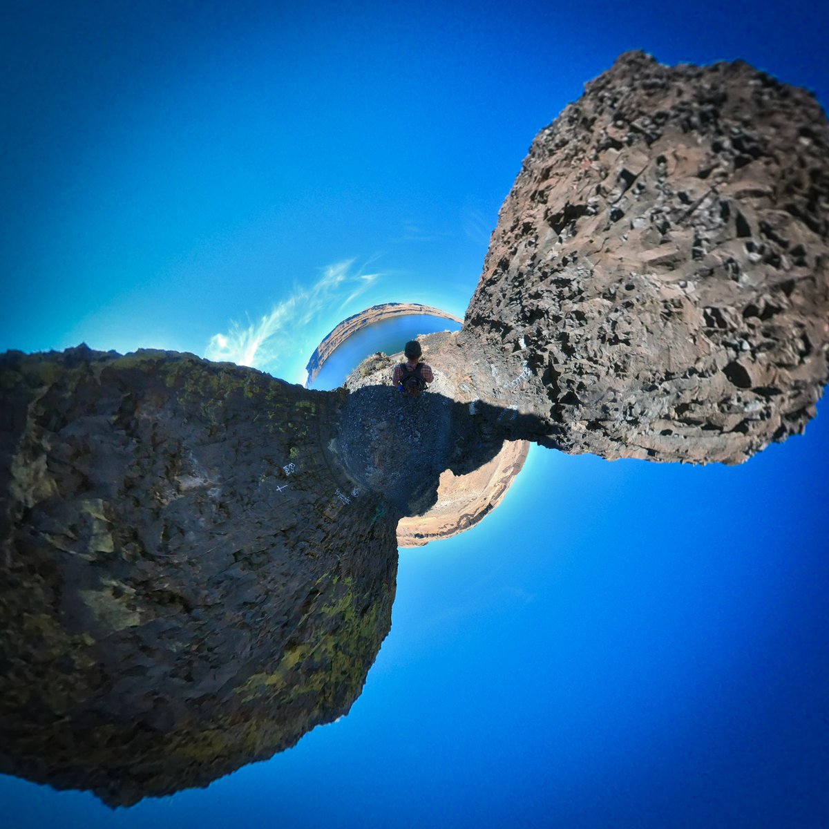 SouthernMinnGuy's tweet photo. Twin Sisters Rock (Walla Walla County, Wash., USA; traditional territory of the Cayuse, Umatilla and Walla Walla nations) ~ Original 360° pics @ https://t.co/d1z7oqbQbi 
#tinyplanet #VisitWA #ExploreWA #TruetoNature #desert #trail https://t.co/cuNE0UeITv