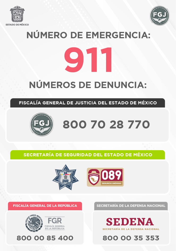 FiscaliaEdomex's tweet photo. Al ser víctima de un delito en el #Edoméx recuerda que puedes hacer tu denuncia ante la #FiscalíaEdoméx de manera telefónica, comunícate al 800 7028 770 donde se dará inicio a tu denuncia. https://t.co/ZuporlxUWd