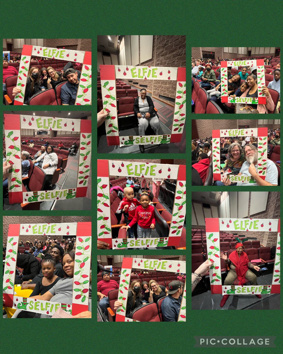LeslieSnow_art's tweet photo. Welcome to Elflandia! Bray scholars were amazing in our winter program last night! #brayfinearts #elfieselfie @BrayiServe @bray_fine @MaryRobinson_07 https://t.co/VyiQitY2TY