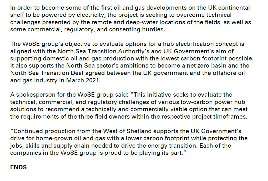 We welcome <a href="/bp_UK/">bp United Kingdom</a>, <a href="/Equinor_UK/">Equinor UK</a> and Ithaca Energy's commitment to explore options for platform electrification, which is essential to meet emissions reduction targets agreed by industry and government – ensuring the UK’s oil and gas production is as clean as possible. @beisgovuk