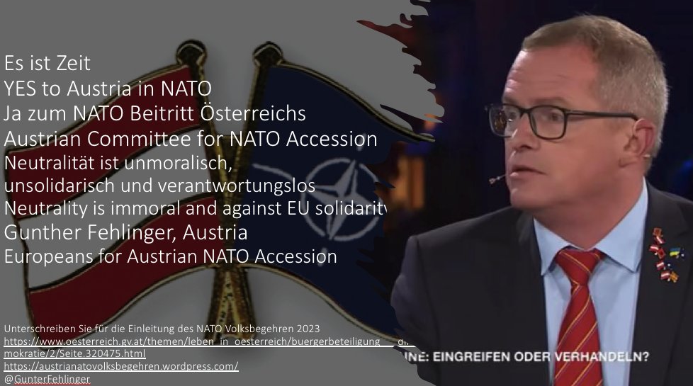 GunterFehlinger's tweet photo. @ChairmanEUMC @FinlandinEU @mikkoheiskanen Please General Brieger, have #Sisu 
say Yes to NATO 
#EUjoinNATO
#AustriajoinNATO 
#Kitos @niinisto https://t.co/RQjz57cpeK