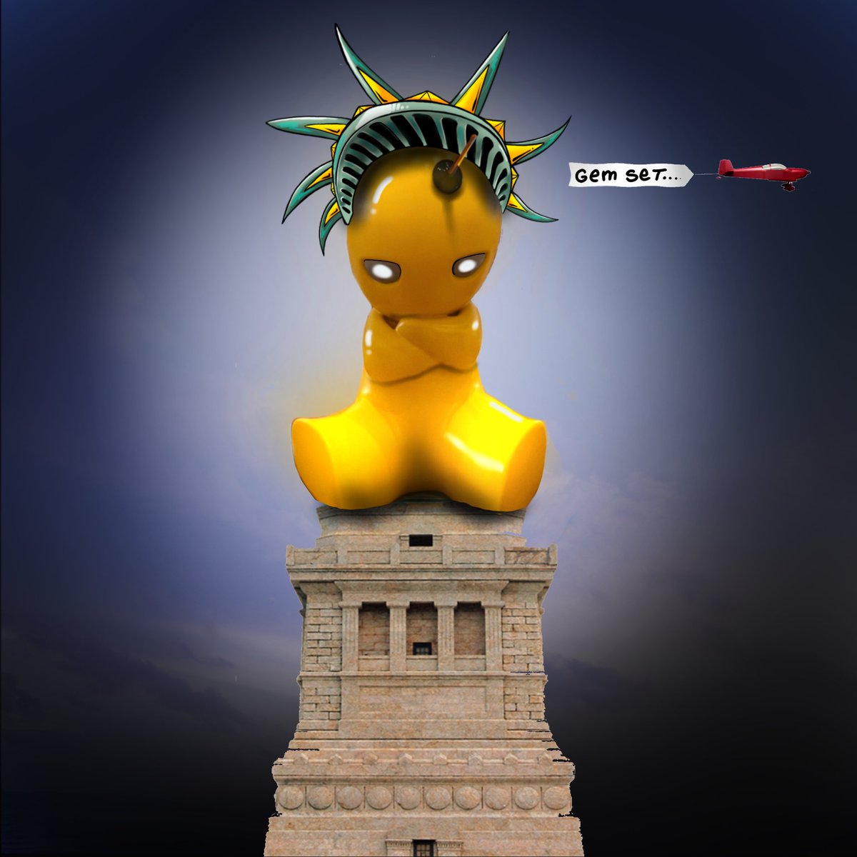 AcideArt's tweet photo. The @gemsetnft @iconoclast_js project is so well designed that it may well dethrone the Statue of Liberty. Go RT this post. #NFT #gemset #Diamond https://t.co/LkEcVFsE5x