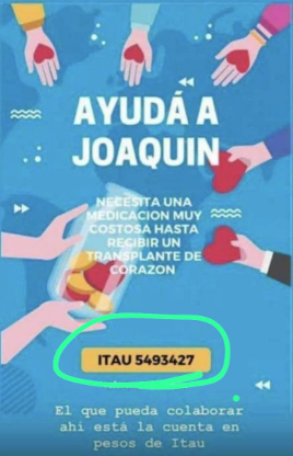 Joaquín Christian Fernández de 16 años padece una insuficiencia cardíaca avanzada y necesita trasplante.

Mientras llega el donante, debe tomar una medicación muy cara (Levosimendan) que el FNR no provee. 

Ayudemo$ y difundamos con RT. 🙏