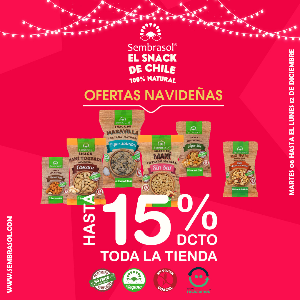 sembrasol's tweet photo. 🎅JO JO JO JO!!!🎅
🎄🎁Volvieron las Ofertas Navideñas🎁🎄

✅Descuentos de un 15% en toda la Tienda
📜Desde el Martes 06 al Lunes 12 de Diciembre.
🛒Compra mínima desde los $10.000.
🛒 Despacho gratis desde los $25.000 desde la Región de Valparaíso a Bío-Bío

#Navidad #sembrasol https://t.co/s5zXRl0kQe