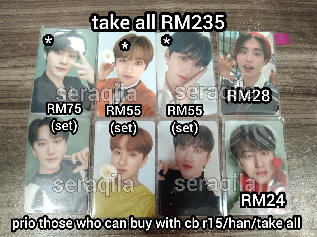 seraqila's tweet photo. [HELP RT] 🇲🇾 WTS VARIOUS STRAY KIDS PHOTOCARDS

PRICE : in pic
POSTAGE : RM9 wm | RM16 em

•prio bulk takers
•on hand
•fpfs
claim here : https://t.co/ng9evF1BXC / dm
#pasarSKZ #pasarskzmy #pasarstraykids #pasarstraykidsMY #SQSSells https://t.co/LMqbZ7diCC