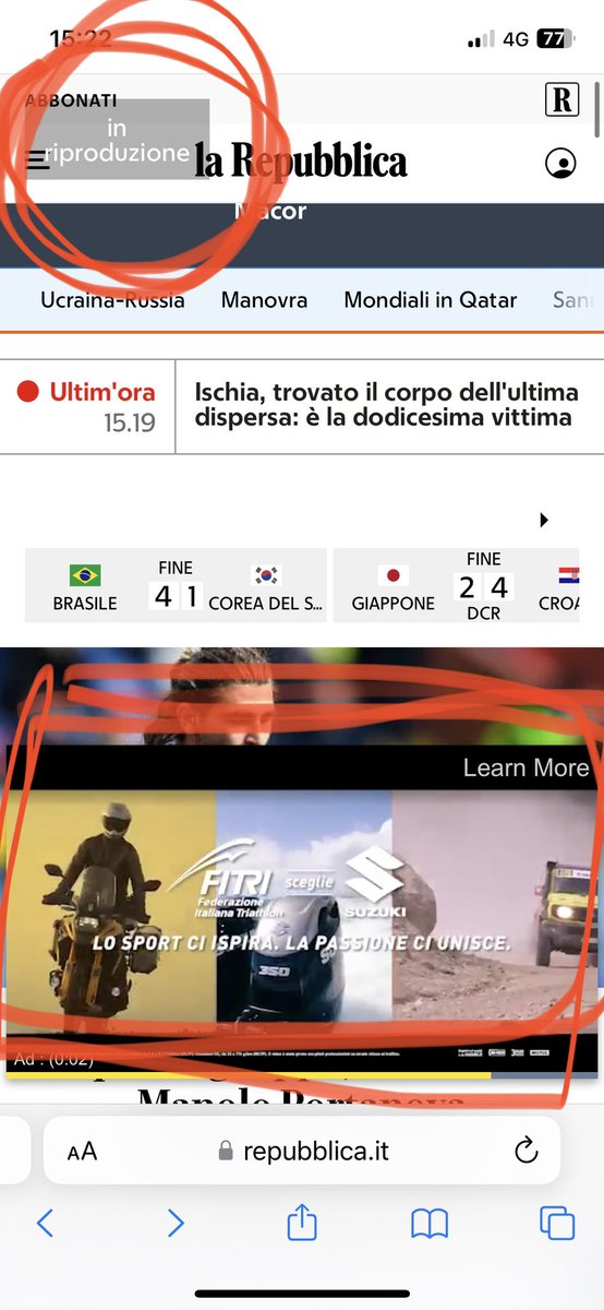 Ma quanta pubblicità sul sito mettete??? Siete scandalosi 🖕🏻<a href="/repubblica/">Repubblica</a>