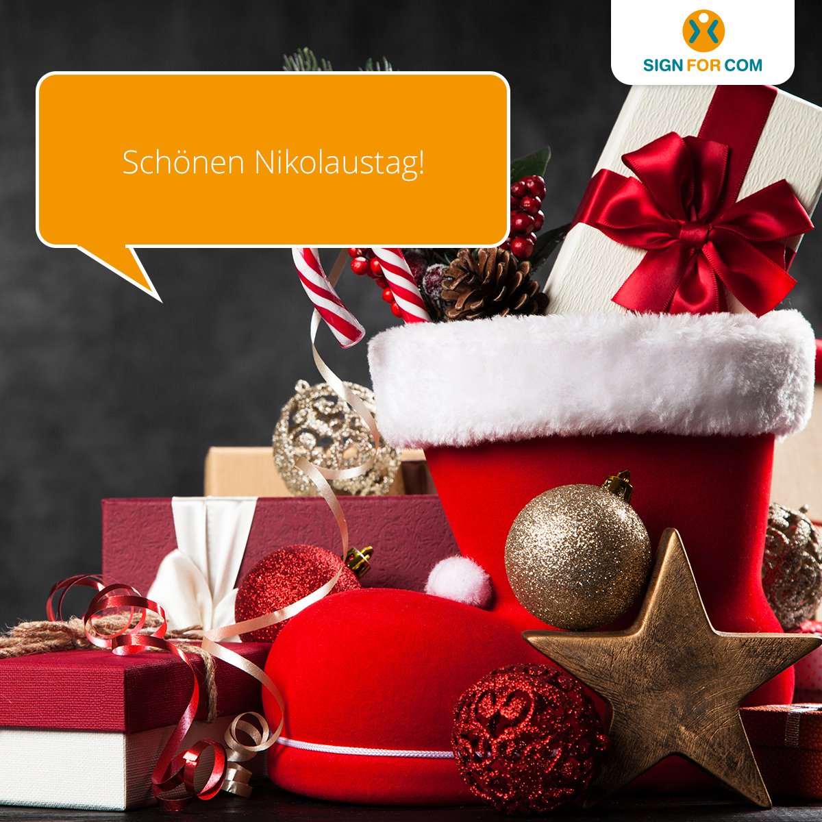 signforcom's tweet photo. Wir wünschen Ihnen heute ein frohes Nikolausfest! 🥾  
Der Jahresabschluss rückt immer näher, aber damit auch Weihnachten. 🤓🎄✨ https://t.co/GIDlqWPmyI