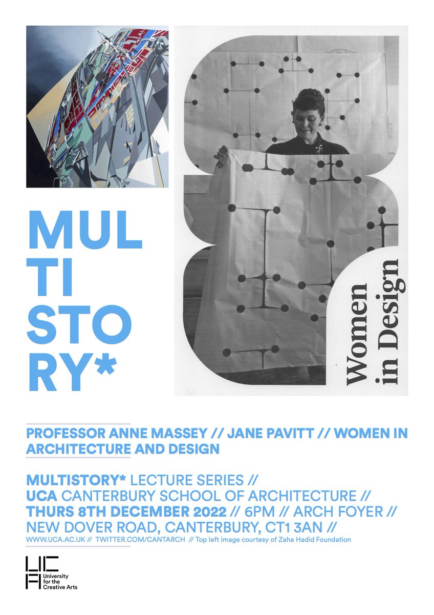 cat rossi (@cat_rossi) on Twitter photo If you're in #Canterbury this Thurs come to <a href="/cantarch/">UCA School of Arch</a> <a href="/UniCreativeArts/">University for the Creative Arts</a> for our last 2022 #Multistory lecture, with the fantastic #Janepavitt of #zahahadidfoundation and #annemassey sharing their work bringing women's contributions in architecture and design to light. All welcome! If you're in #Canterbury this Thurs come to <a href="/cantarch/">UCA School of Arch</a> <a href="/UniCreativeArts/">University for the Creative Arts</a> for our last 2022 #Multistory lecture, with the fantastic #Janepavitt of #zahahadidfoundation and #annemassey sharing their work bringing women's contributions in architecture and design to light. All welcome!