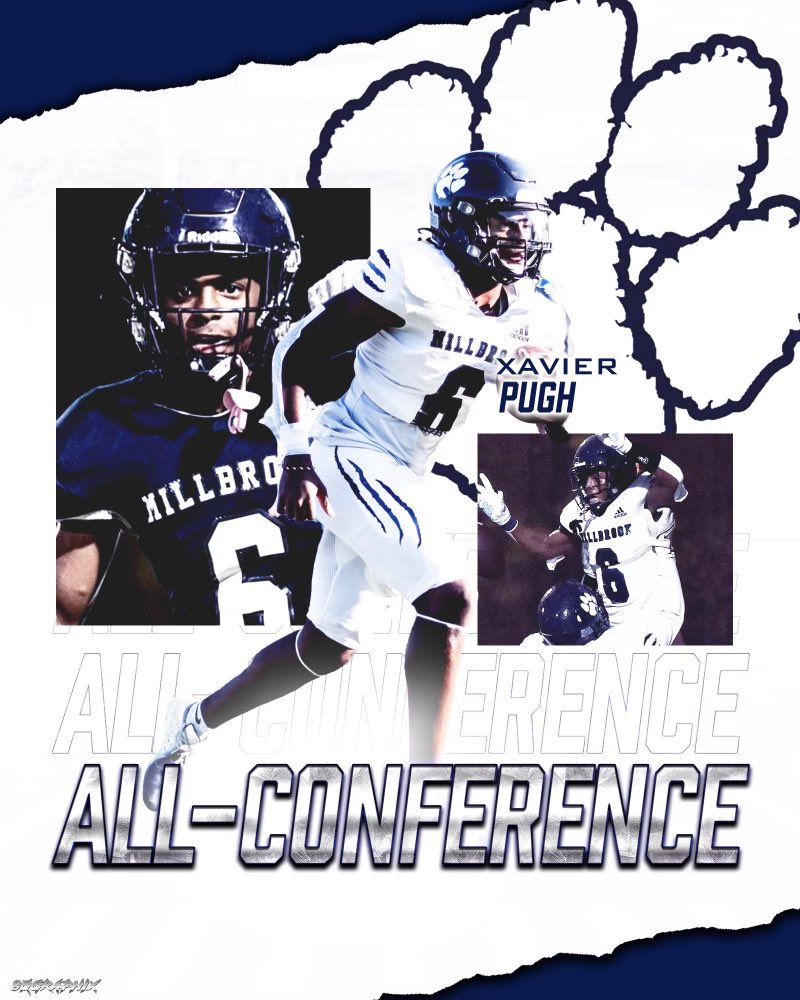 MBrookFootball's tweet photo. Congrats @xavierpughh on being selected NAC 6 All Conference                  1181 Rushing Yards 23 Touchdowns           470 Receiving Yards 4 Touchdowns           42 Tackles 2 PBU https://t.co/Bo0mIe2byN