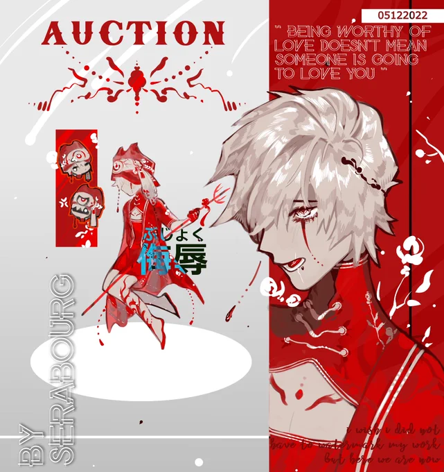 humanoid december auction 'w')9!! it's ongoing @ th, will add the link in the replies. red's always fun to play with &lt;3 //  #adopts #characterdesign #adoptables 