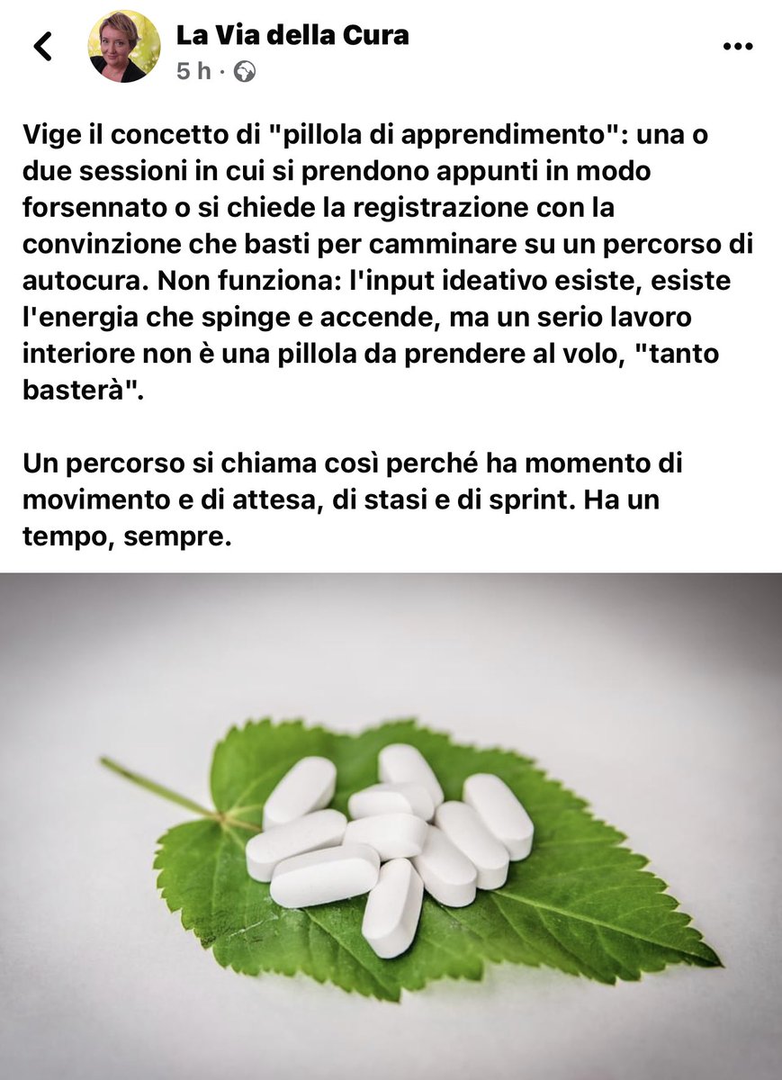 anpellizzari's tweet photo. Oro colato le parole di @mariagiovannaluini e universali. Valgono per la #psicoterapia e per il #counseling, per la convalescenza dopo un intervento o dopo un #amoretradito o fallito. Vale sempre parola di #loveadvisor https://t.co/wh9w0PtgRm https://t.co/PPS8iFV4Ct
