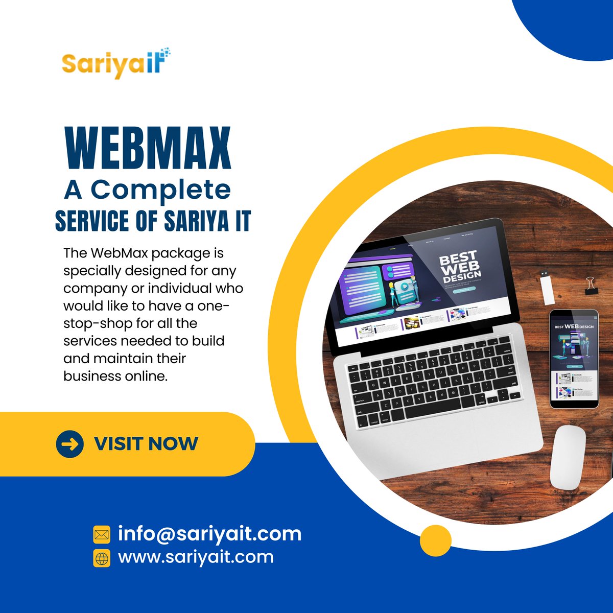 SariyaIt's tweet image. The #WebMax package is specially designed for any company or individual who would like to have a one-stop-shop for all the services needed to build and maintain their business online.

#WebsiteDesign
#WebsiteDevelopment
#WebsiteSecurity
#DigitalMarketing
#SearchEngineOptimization