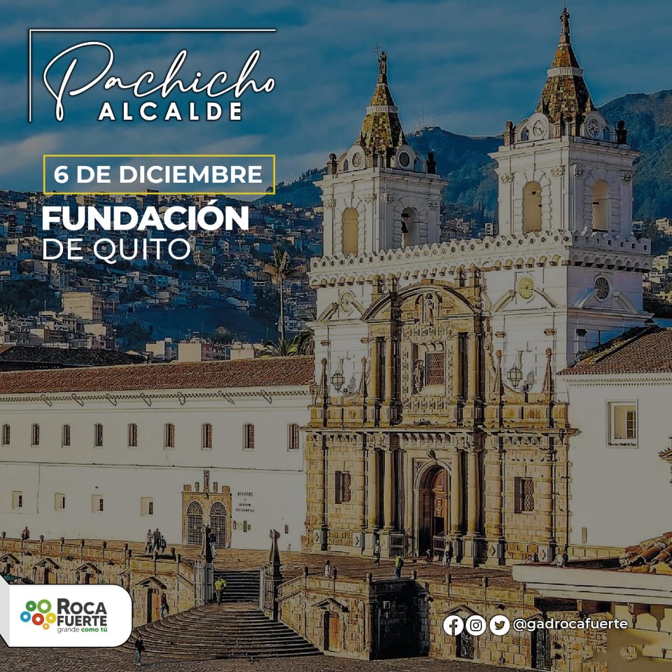 GADRocafuerte's tweet photo. Saludamos a la "Carita de Dios" al conmemorarse 488 años de su fundación ¡#VivaQuito! 🥳🥳 https://t.co/yHvSmJi351