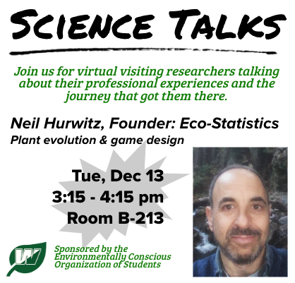 <a href="/EcosWakefield/">Wakefield ECOS</a> is hosting Neil Hurwitz in a discussion on designing a strategy game focusing on plant evolution. Dec 13 in B213 at 3:15. 
<a href="/wakefieldchief/">Wakefield Chieftain</a> @principalWHS @WHSHappenings <a href="/SgaWake/">Wake.sga</a> <a href="/wakefieldptsa/">Wakefield HS PTSA</a> <a href="/APS_Sustainable/">APS Sustainability</a> @APSscience #EnviSciEd #APSgreen