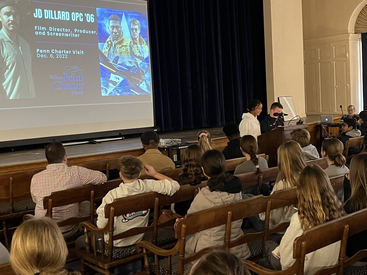 PCMiddle's tweet image. “I realized how much I loved storytelling and filmmaking while I was in middle school at PC. English was my favorite class.” - JD Dillard, OPC ‘06, in his address to our middle graders, featuring his new film Devotion.