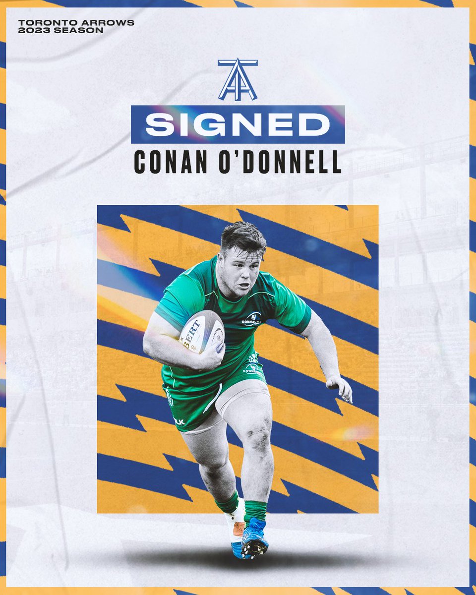 TorontoArrows's tweet photo. 𝗖𝗢𝗡𝗔𝗡'𝗦 𝗖𝗢𝗡𝗙𝗜𝗥𝗠𝗘𝗗 ☑️

The 26-year-old Irish prop with URC and Super Rugby experience will be in blue &amp; white for #MLR2023 

✍️ » https://t.co/fiO5pbm0Tm

#ArrowsUp https://t.co/9Y8f3LZEDL
