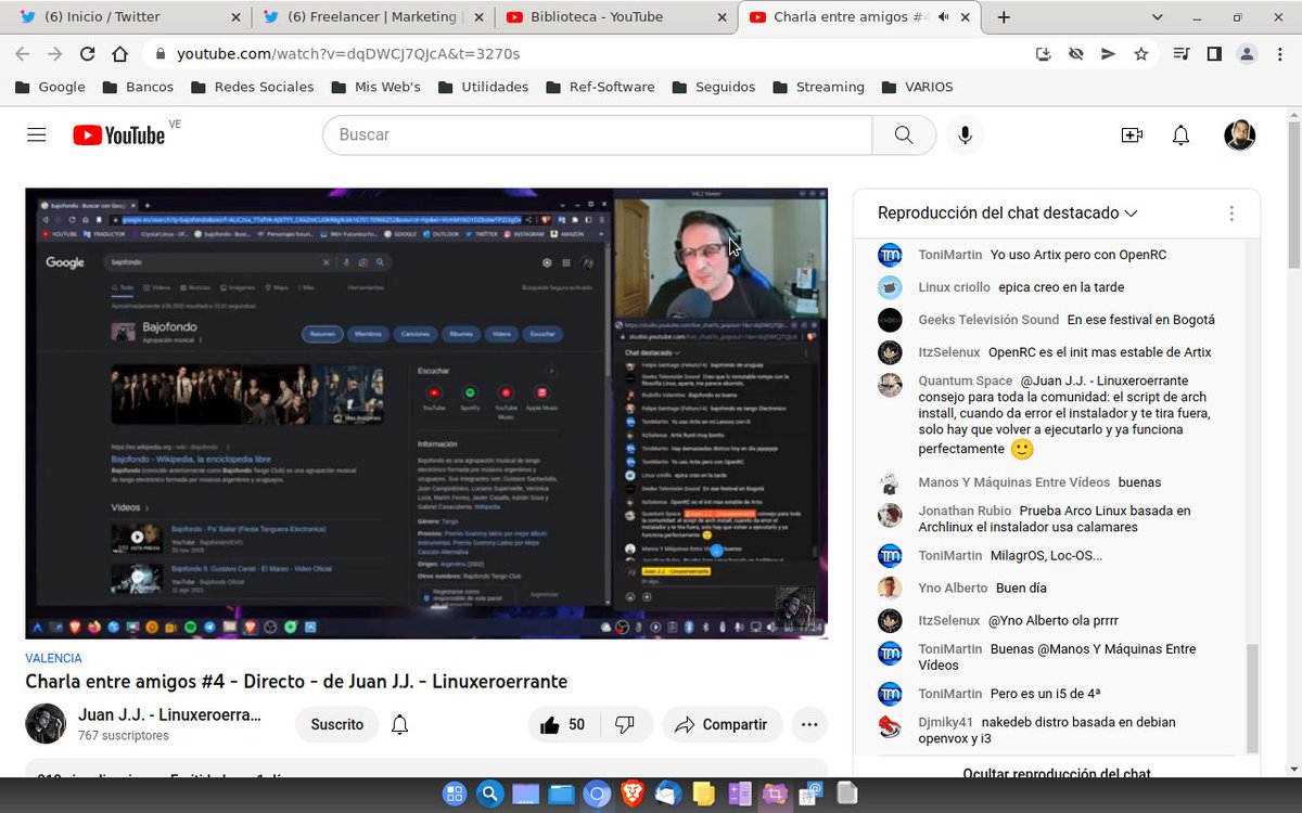 veracoecheax's tweet photo. Viendo el directo Nro. 4 de @JuanAlGr #comunicadlinux #GNU #linux #sofwarelibre https://t.co/ZFXTtsd8Mo https://t.co/MbTr7GB88d