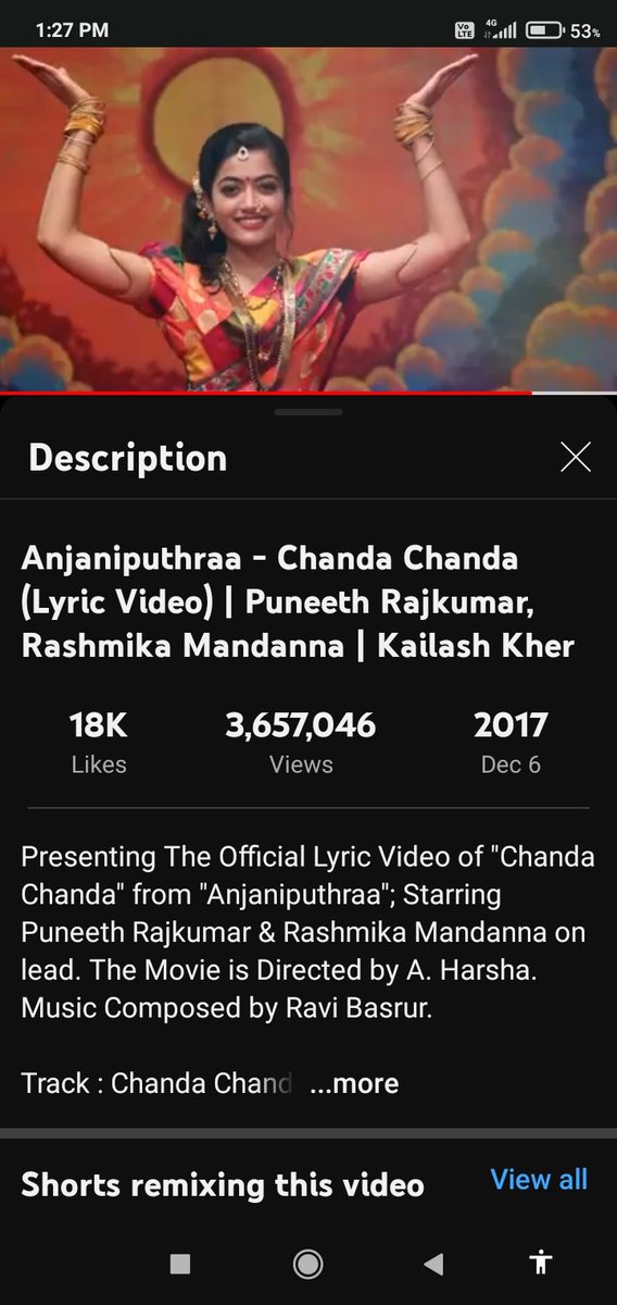 RachitaRamRR's tweet photo. It's 5 years for blockbuster #ChandaChanda Song from #Anjaniputhraa
One of my all time favorite song in Kannada
After all it's 1st dance number of @iamRashmika mam
And that also with one of the best dancer of South india @PuneethRajkumar sir
#RashmikaMandanna
#PuneethRajkumar https://t.co/4JM6DH3BPj
