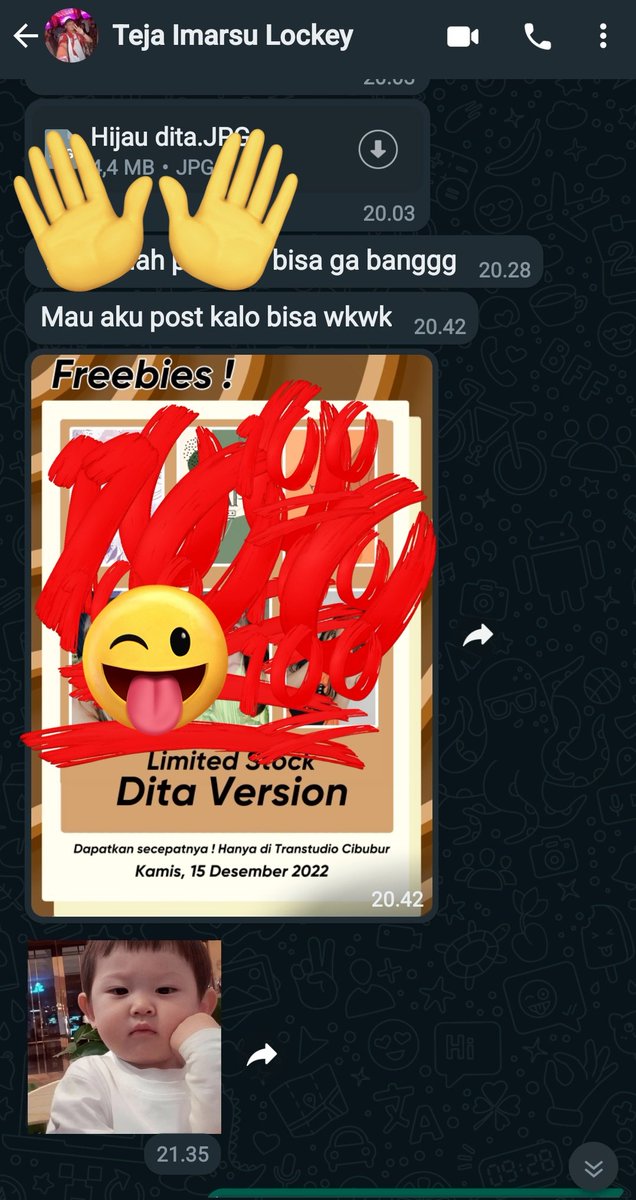 LokiStory_'s tweet photo. Wah wah @dinahnf__ @fikriramadh_ @isMinguri_aw ada freebies dari @imarsu31 rugi kelen kalau ga datang 😜😜😜😜 tunggu post real nya dari bli tejaaa ygy 😜😜😜

#SECRET_NUMBER https://t.co/YKNJ5Vlbud