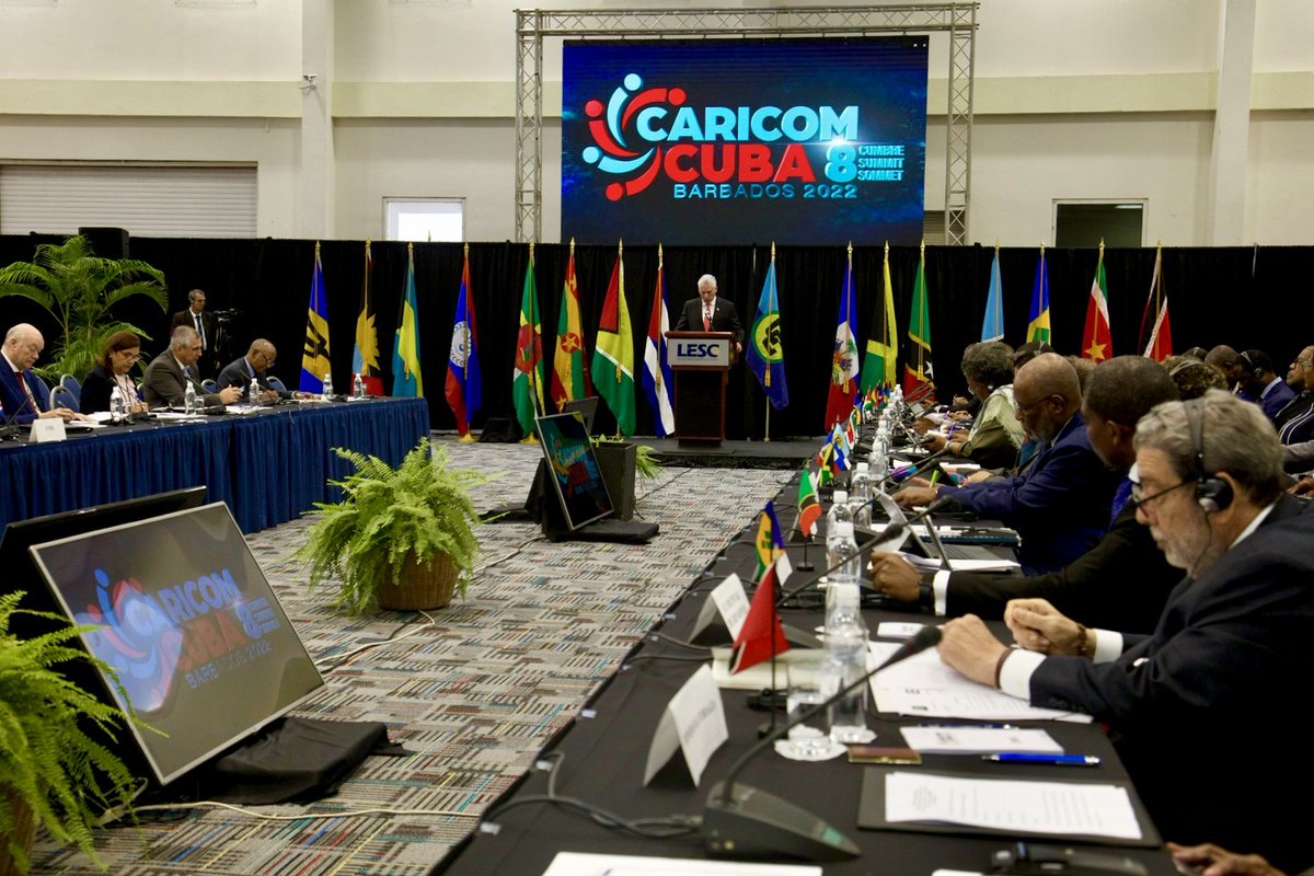 Pdte <a href="/DiazCanelB/">Miguel Díaz-Canel Bermúdez</a> agradeció a Estados miembros de #CARICOM por firme y sostenido reclamo del cese del ilegal e injusto bloqueo económico impuesto a #Cuba y la condena a la inclusión de nuestro país en ilegítima lista de Estados patrocinadores del terrorismo.

#CaribeUnido