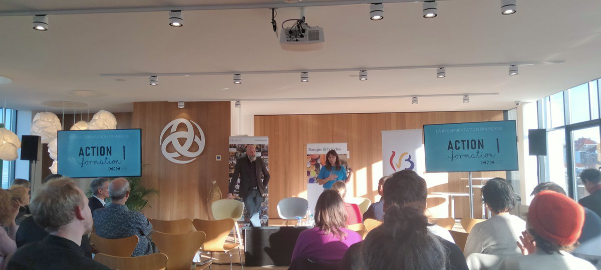 #AboutThisMorning

<a href="/TWagendorp/">Tim Wagendorp</a> from @VlaamsAVFonds and <a href="/juvigoureux/">Juliette Vigoureux</a> from #LaBase talking about sustainability in the audiovisual and cinema sector

Thanks @centreducinema for organising this interesting conference ✨