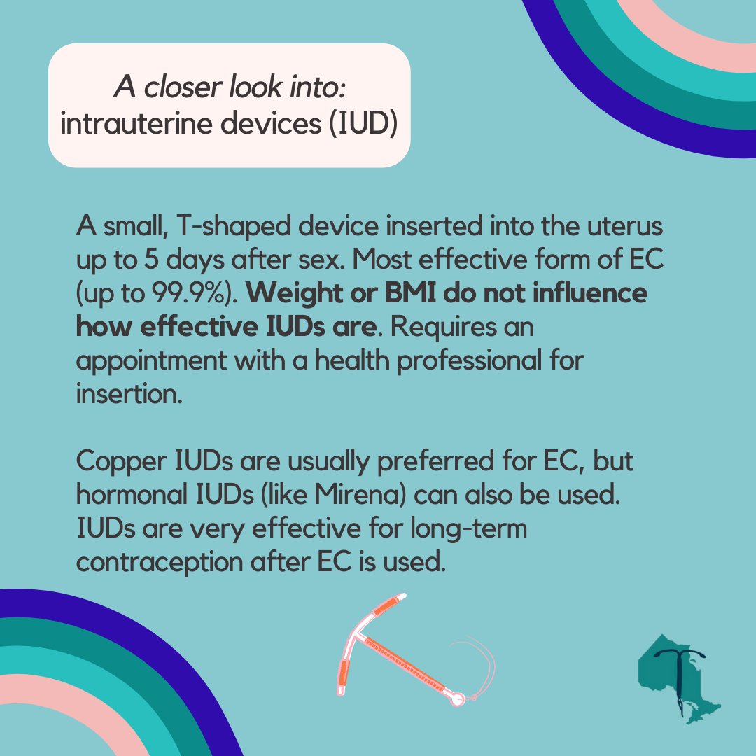 Contracepti_ON's tweet photo. Emergency #contraception is most effective when used soon after unprotected sex but can be effective in preventing pregnancy for up to 5 days in some cases! These medications should be accessible to ALL people at NO cost.
#CoverContraceptiON #contraceptionforall https://t.co/l6m8mQEBSp
