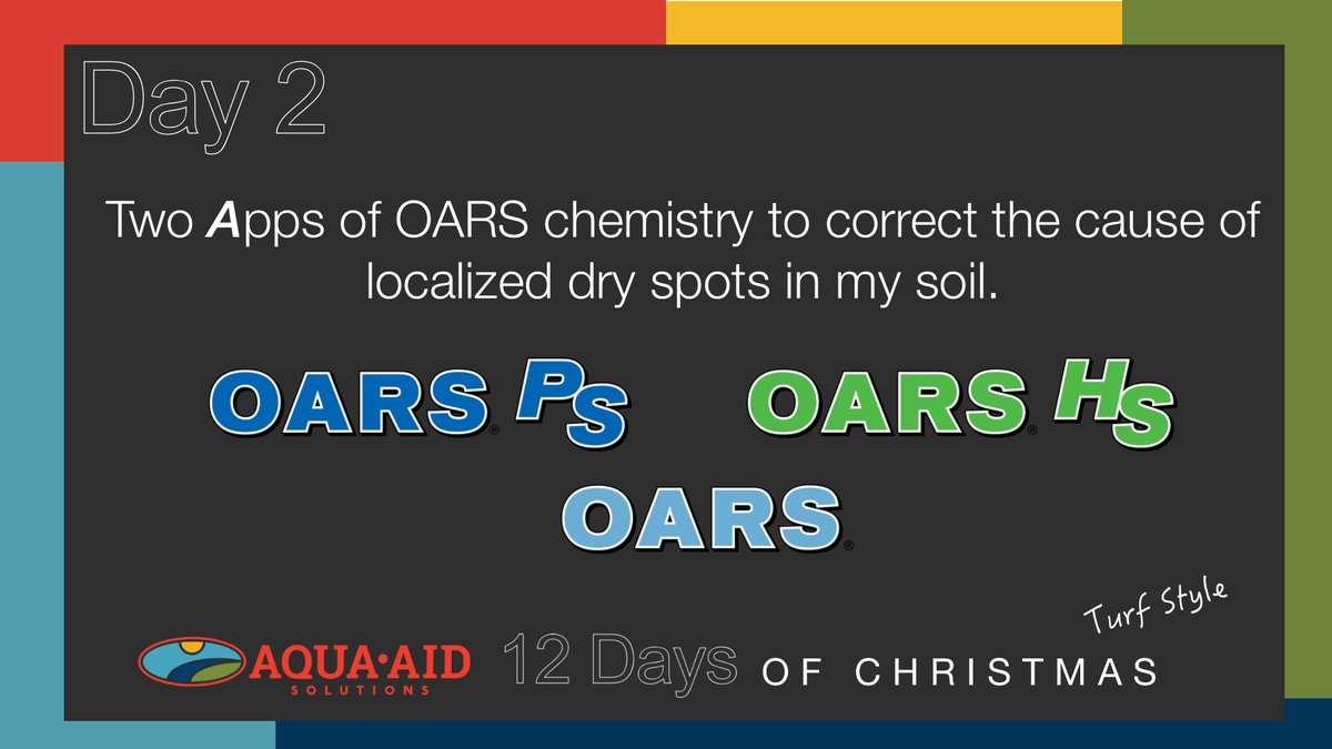 Solutions4Turf's tweet photo. On the 2nd day of Christmas my #SolutionsTeam gave to me, 2 apps of OARS that is proven to remove 27% of humic coatings that cause LDS. The only surfactant proven to correct LDS in soils. #Turfmas #SolutionsPeople https://t.co/L1k4EJiwzt