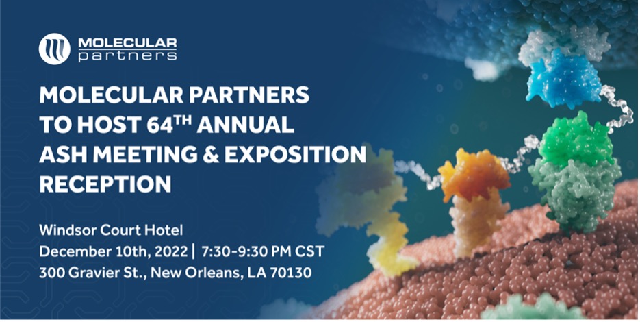 MolecularPrtnrs's tweet photo. We look forward to hosting a reception at @ASH_hematology this upcoming Saturday night, December 10th at 7:30pm CST, to discuss our tetra-specific MP0533 #DARPin candidate for AML.
Learn more about how to join us: https://t.co/05u3tY8mdl
#hematology #BloodCancer #ASH22 https://t.co/MEV0jSZCKi
