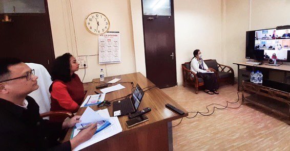 ceoarunachal's tweet photo. CEOArunachal Pradesh Smt. Padmini Singla, IAS &amp; Jt. CEO Shri Liken Koyu held a review meeting today on 06/12/22,DEOs of the state to review for SSR’23 and linking of Aadhaar number with EPICs.   
#ssr2023 
#eci
#IRegister
#everyvotecounts
 #ecisveep #novotertobeleftbehind https://t.co/5SAZ7Hmql1