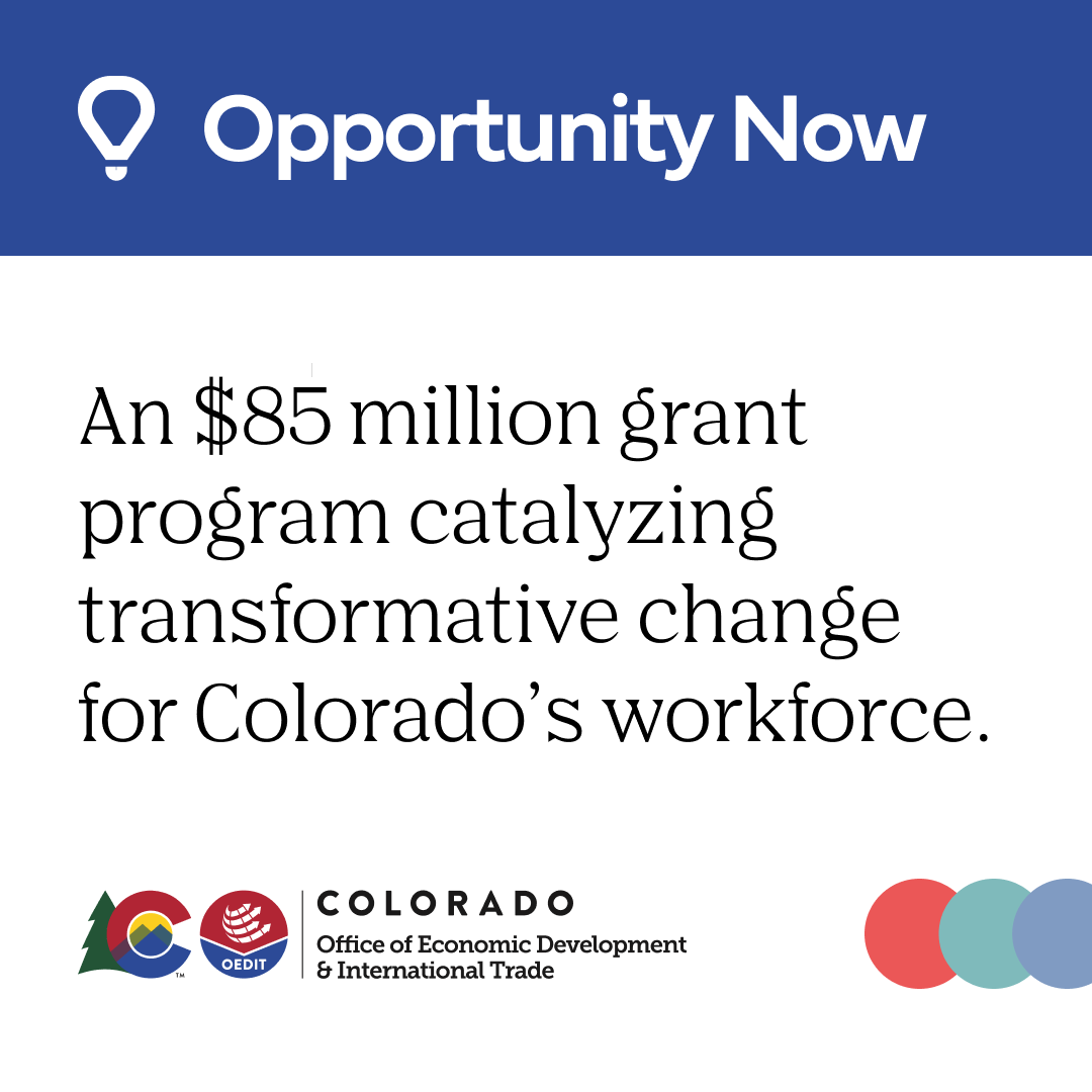 EDCofCO's tweet photo. Just kicking off @EDCofCO today's webinar on https://t.co/vUCfDXkasi – an $85mil program seeding transformative change for CO’s workforce. We are thrilled to have rep’s from the @GovofCO, Common Group, & @COSucceeds join us to discuss how Eco Devo’s can get involved. #EDCCEvents https://t.co/OtbK6jZhyF