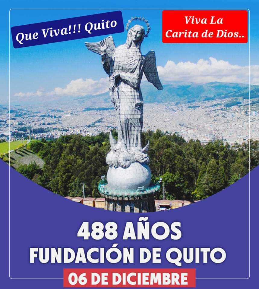 Quito, capital de los ecuatorianos, ciudad conocida como la ‘Carita de Dios‘ conmemora hoy, martes 6 de diciembre del 2022, sus 488 años de fundación española..
Que Viva San Francisco de Quito 
💙❤️💙
#Turismo
#Quito 
#Quitoluzdeamérica 
#Ecuador
#quiteños 
#quiteñas