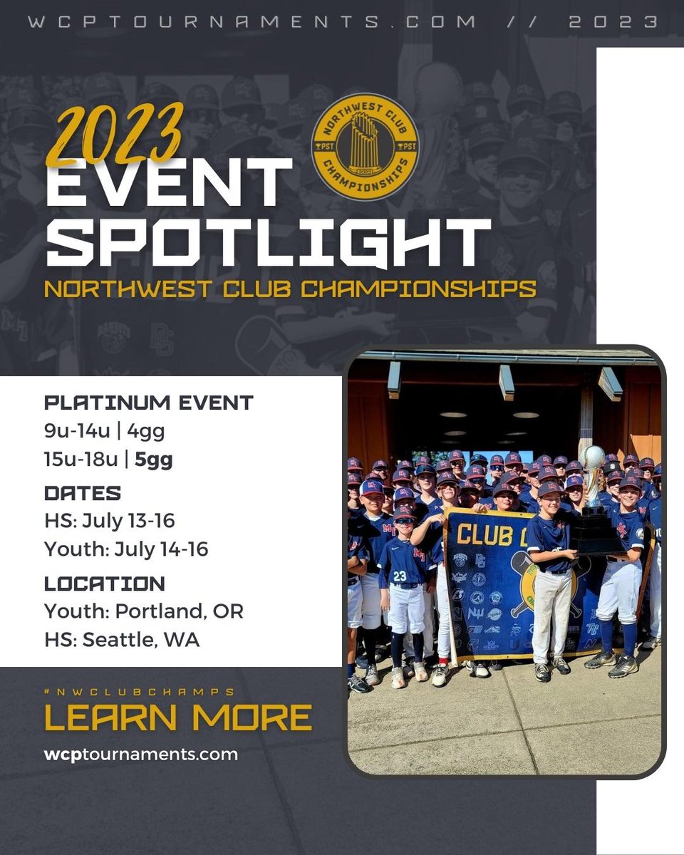 Northwest Club Championship is one of the Northwest's biggest events of the summer. We invite the most talented ball clubs to compete against each other for more than a division championship. #NWCLUBCHAMPS

bit.ly/3F8ckro