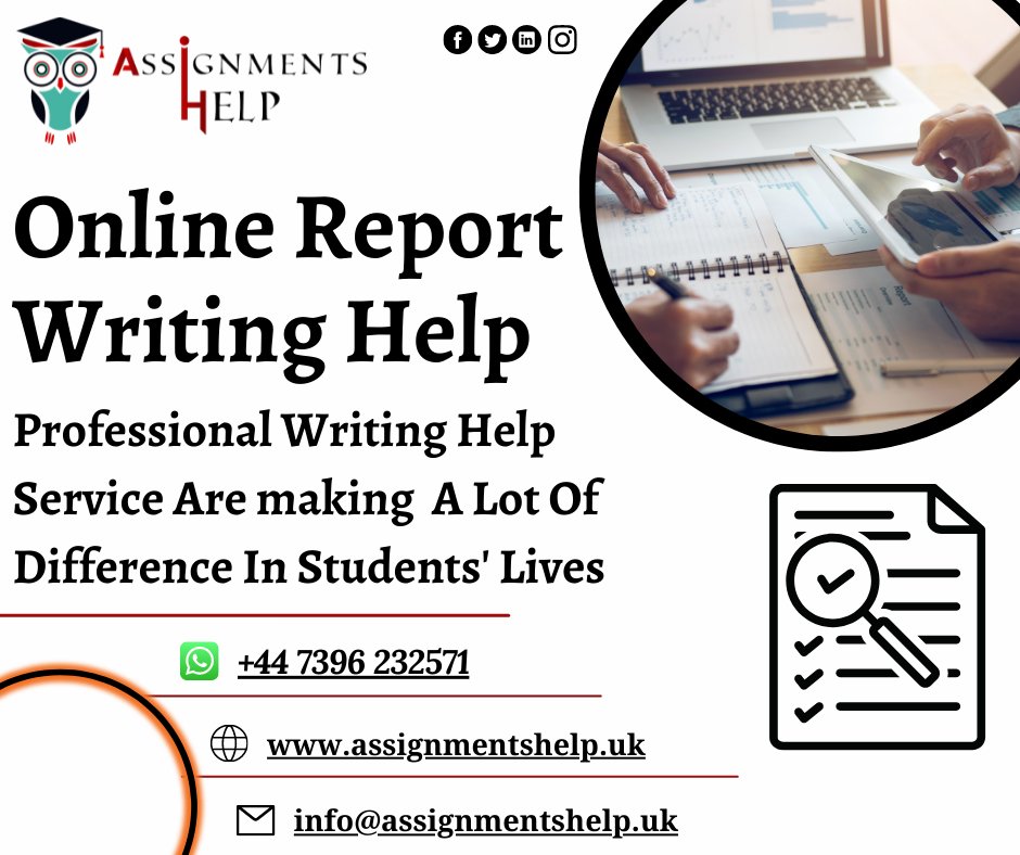 AssignmentsHe59's tweet image. Be confident! Because you choose our Online Report Writing Help Services.
Order Now:
#reportwritingservice #onlinereportwritingservice #reportwritingassignmenthelp #Reportwritinghelp #writingassignment #writinghelp #assignmenthelp #assignments #help #assignmentshelp