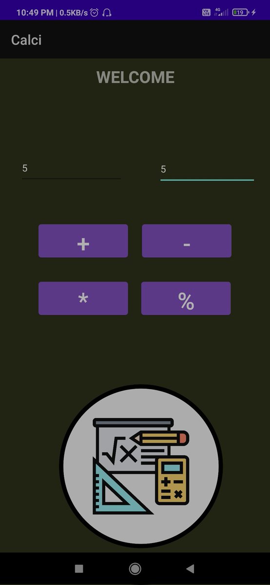 SanjitKumar49's tweet photo. Another One Android Application, Name as a✨Calci✨(➕➖✖️➗)  #developer #androiddeveloper #appdevelopment #calculator #dev https://t.co/cYlB6a2Swh