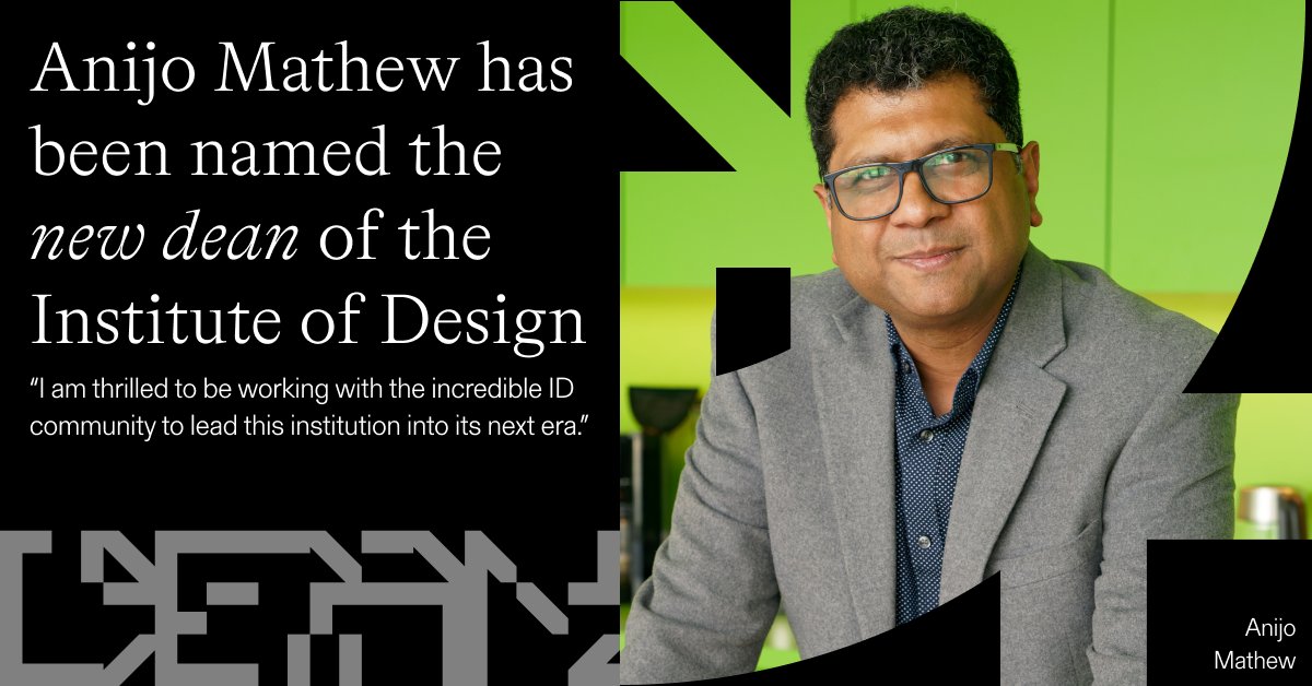 Congratulations to Anijo Mathew on being appointed Dean of the Institute of Design! Anijo served as H.O.D of Art &amp; Design at the College of Architecture, Art &amp; Design at the American University of Sharjah (2019–21).Anijo first came to ID in 2008. Read more:bit.ly/3H9ZTOz