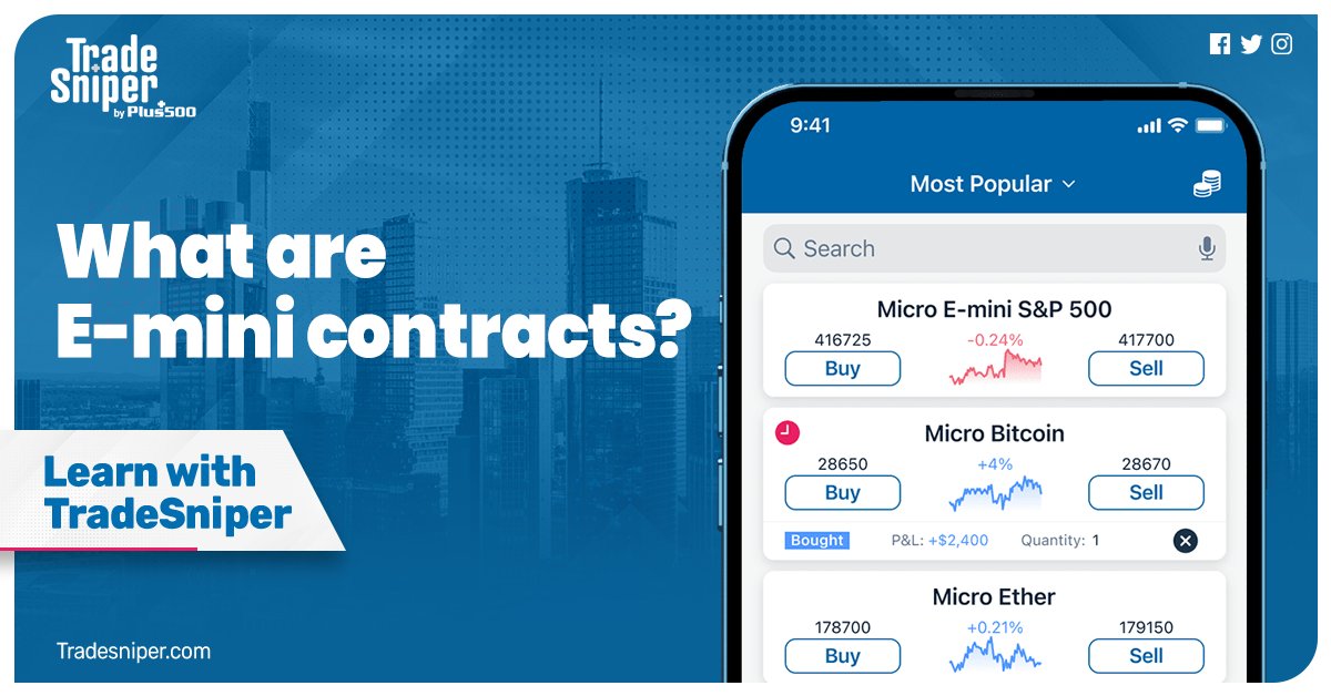 TradesniperUS's tweet photo. #Emini contracts are a fraction of the size of a standard #futures contract. You can use them to trade #commodities, #indices, and #Crypto. Go to https://t.co/O4pEAgzqUN to find out more! https://t.co/tMTt4jbSpm