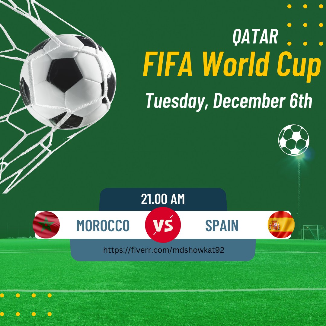 mdshowkat92's tweet photo. Qatar FIFA World Cup 2022
Today’s (12.6.2022) Match
Morocco VS Spain
Design: https://t.co/EPcg2mtqi3
#fifa #fifaworldcup #fifa22 #fifaworldcup2022 #fifamobile #DM #fifatrading #fifa2022 #fifaworldcupqatar2022 #fifaratings #fifagoals #fifafut #eafifa #fifaskills #fifastreet https://t.co/YcDQqfbgjy