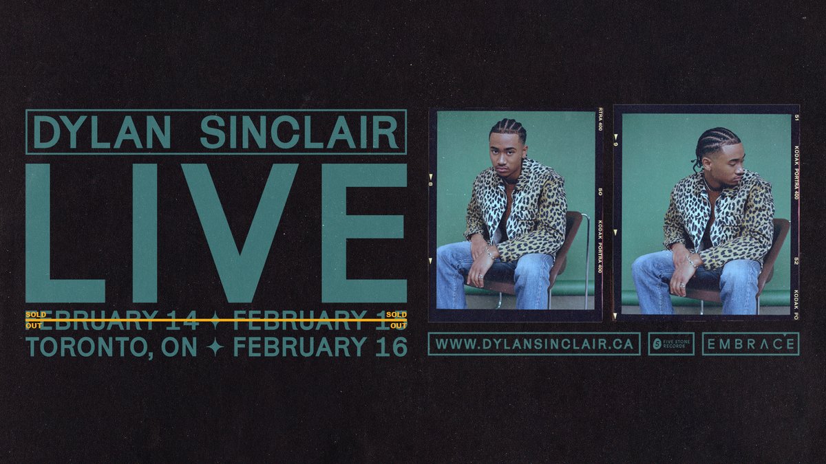 EmbracePresents's tweet photo. 3RD SHOW ADDED: We just can't get enough of #DylanSinclair, so we had to add a 3rd show on February 16th. Tickets go on sale at 11am. Grab yours before they're gone, the other 2 shows are sold-out!
Tickets: https://t.co/En8AoD0yl2 https://t.co/fUiFVuuV5P