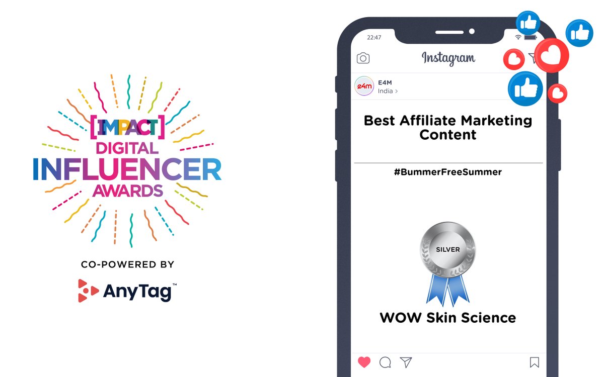 e4mevents's tweet photo. Cheers to the team WOW Skin Science for winning Silvrer in the category- Best Affiliate Marketing Content at the #ImpactDigitalInfluencer Awards 2022 @buywow_in @AnyMindGroup https://t.co/z1iaA8ZI1V