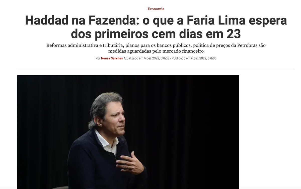 Existem 2 tipos de economistas/analistas: Aqueles que esperam que o Haddad faça merd@ e os mentirosos.