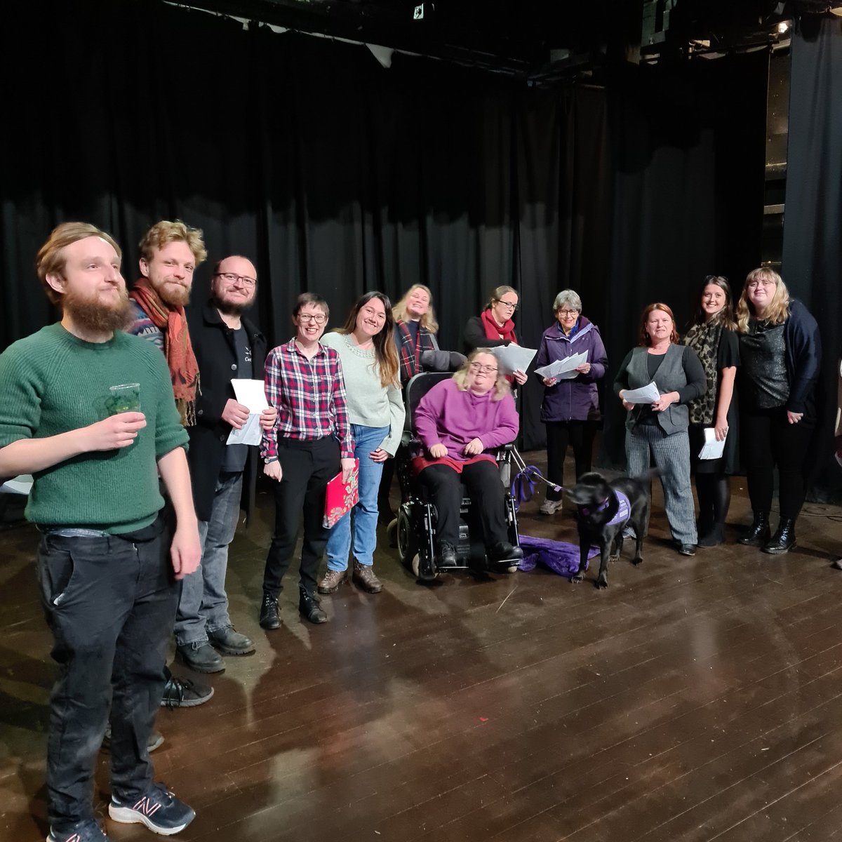 SongwritingProj's tweet photo. Here's a photo I took on stage at the Barnfield Theatre, last night, just before we performed four original songs as the Exeter Book Songwriting Choir. It's been a lovely project to work on, meeting some great people and also creating some really brilliant songs! Thanks everyone! https://t.co/AHmZ21E2PO